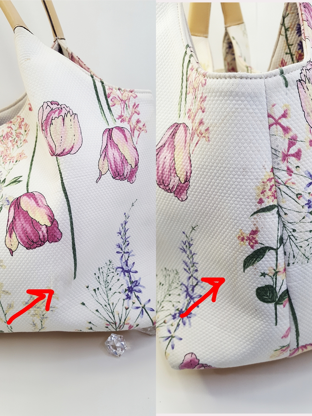 🔖Ann Taylor LOFT⚡🌺Multicolor Canvas Floral Shoulder Bag/Satchel Bag - Picture 9 of 11